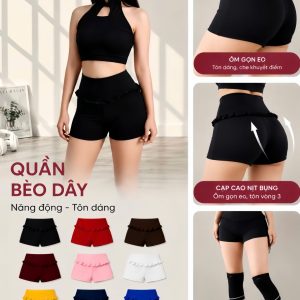 Quần Đùi Nữ Thể Thao Viền Bèo - Thiết Kế