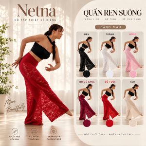 Quần Suông Dài Ren Tập Yoga - Thiết Kế