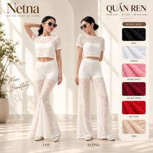 Quần Dài Ren Loe Tập Yoga - Thiết Kế