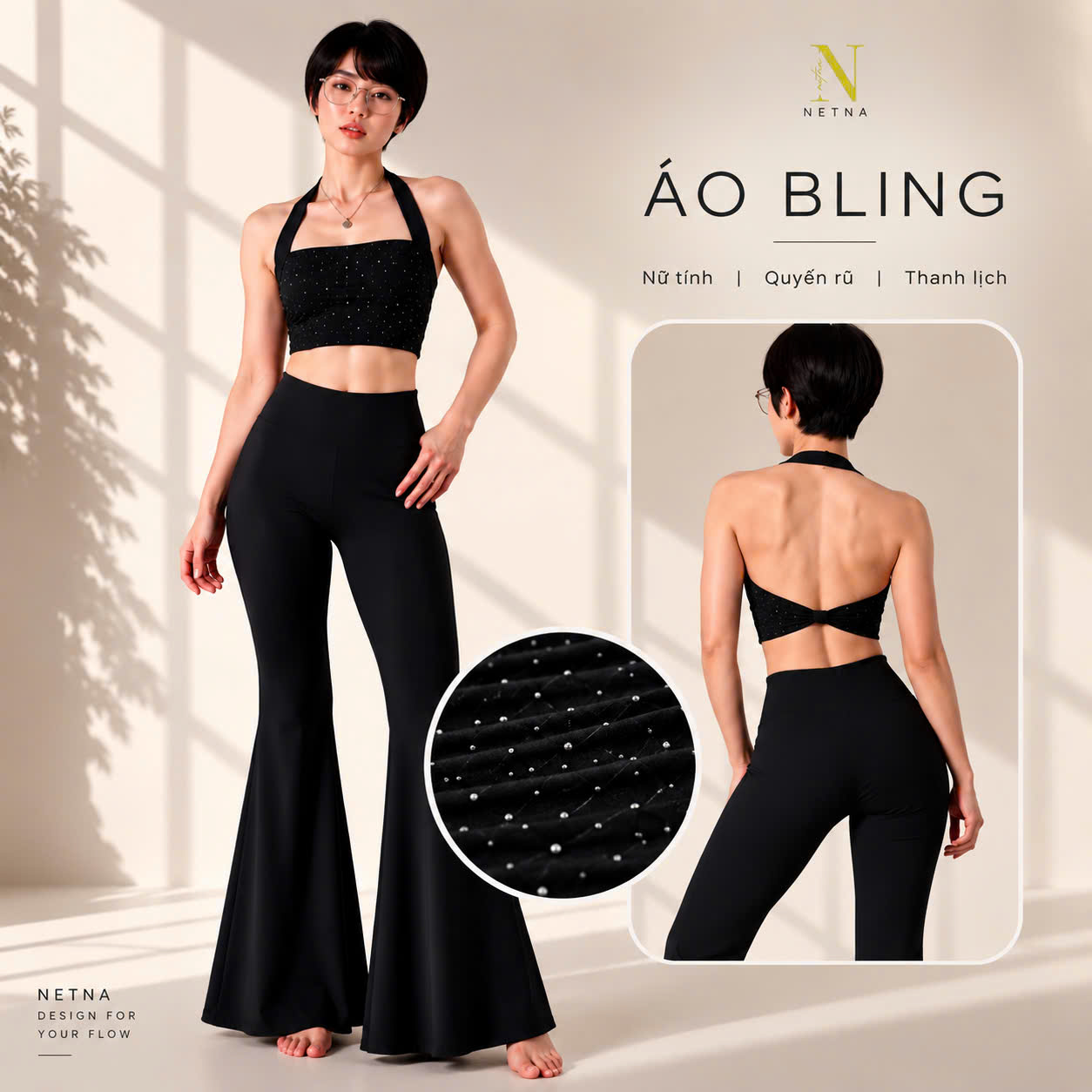 Set Quần Dài Loe + Áo BLING - Hàng Thiết Kế