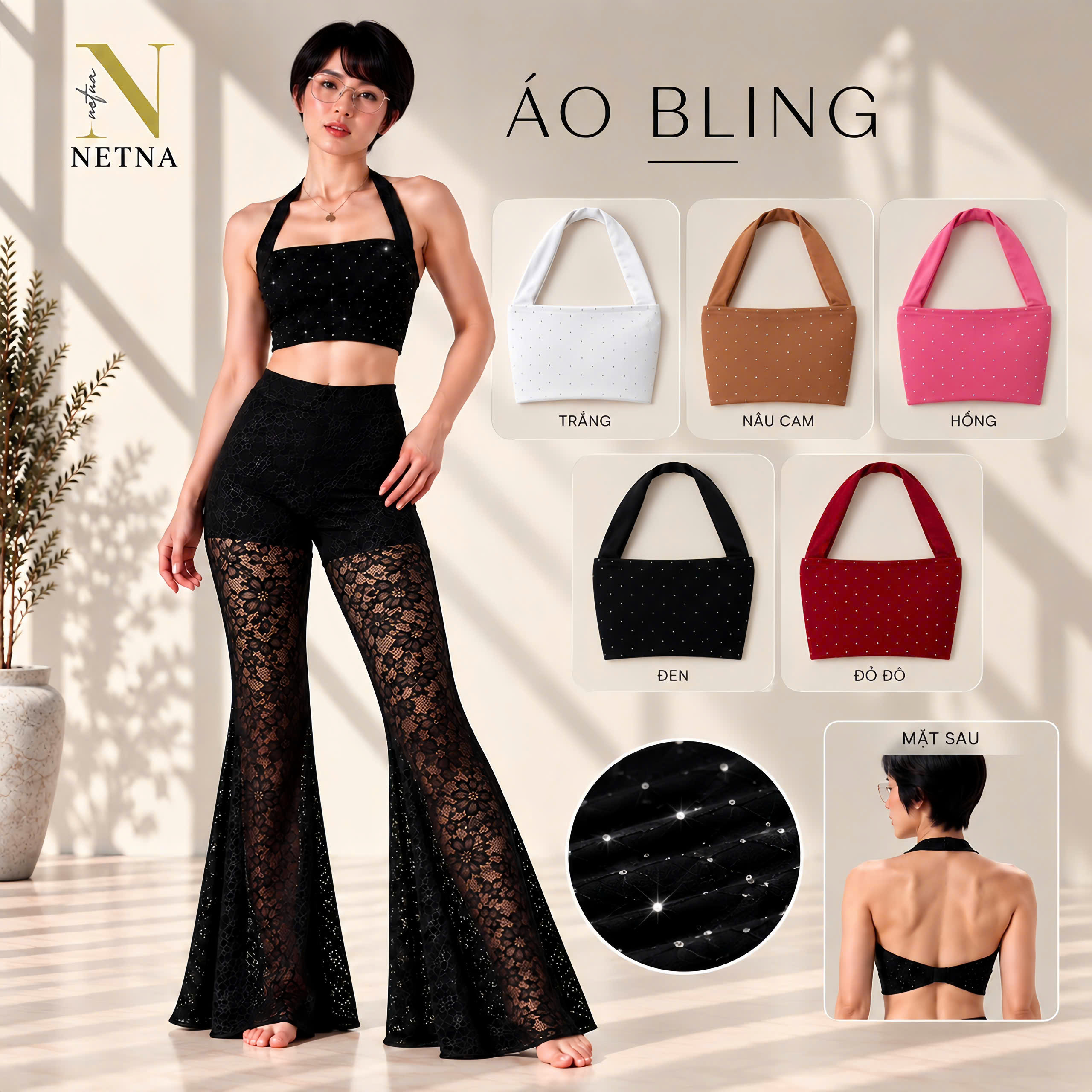 Set Quần Dài Loe + Áo BLING - Hàng Thiết Kế - Image 2