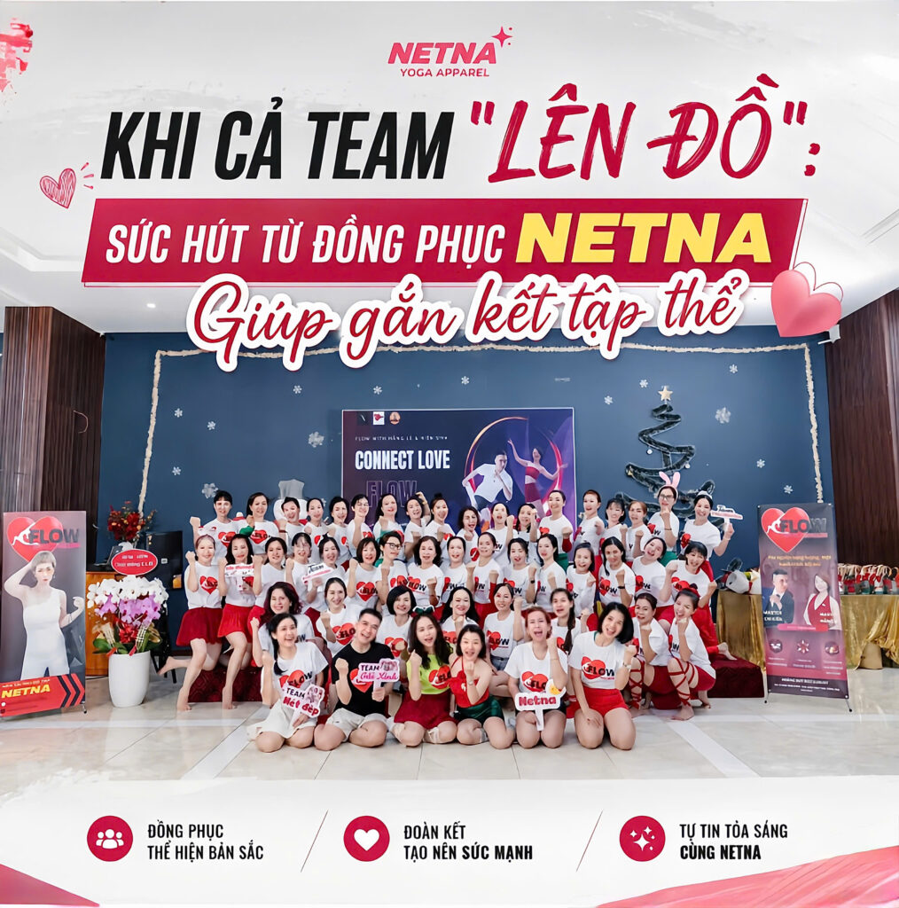 Tập thể nhóm mặc đồng phục tập thể NETNA năng động tự tin