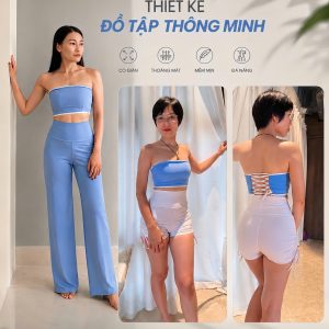 Áo ống viền đan lưng phối cùng quần suông và quần đùi rút dây hông NETNA