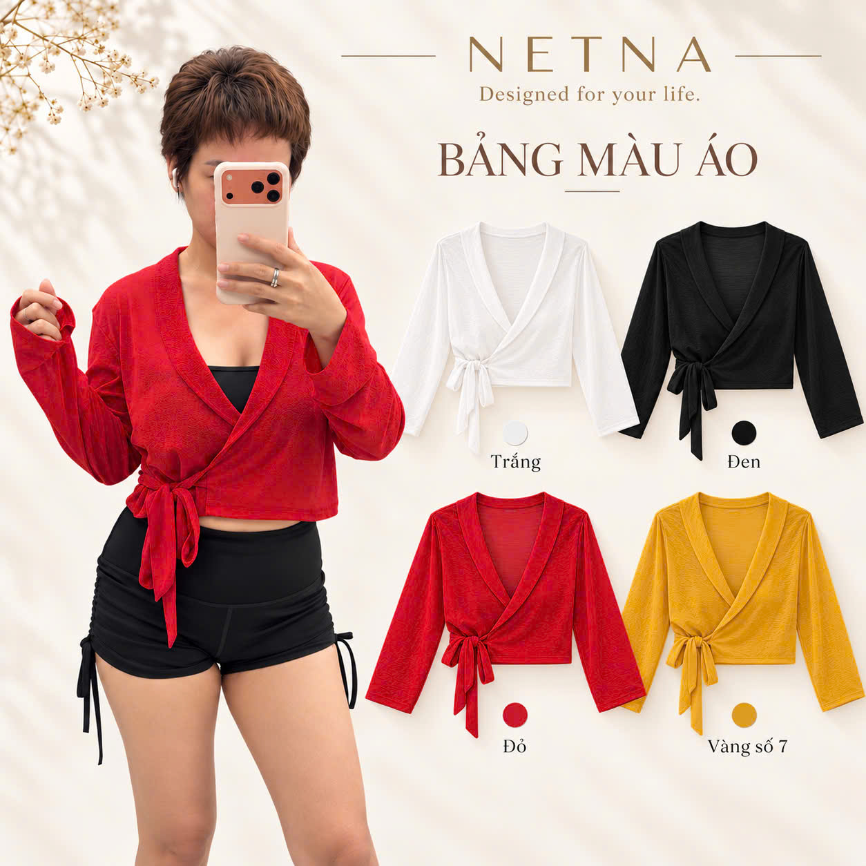 Áo Choàng Nơ Cột Eo - Thiết Kế - Image 4